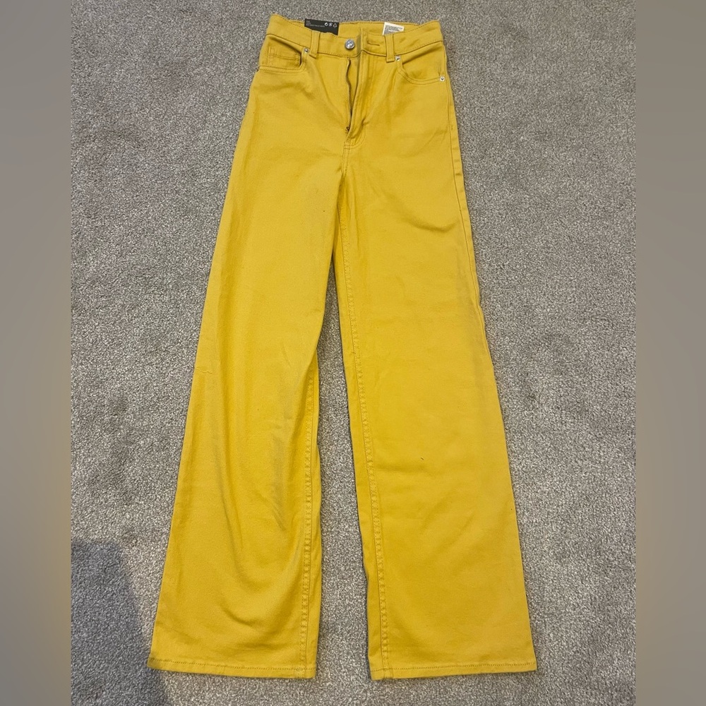 H&M High Waisted Yellow Jeans